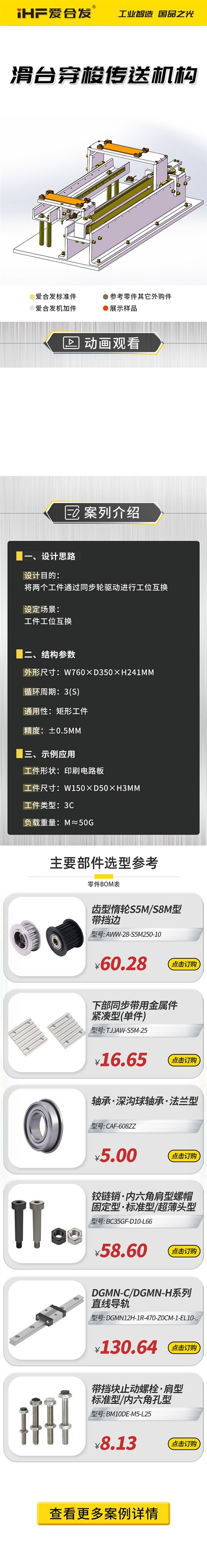愛合發：案例介紹，滑臺穿梭傳動機構 