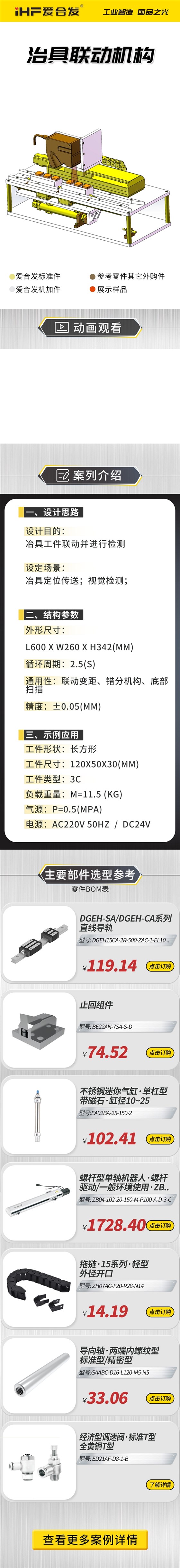 愛合發：案例介紹，治具聯動機構！